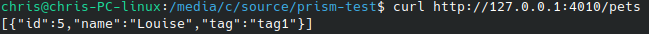 prism mocking curl result