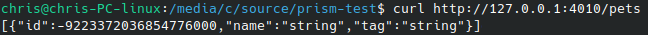 prism mocking curl result